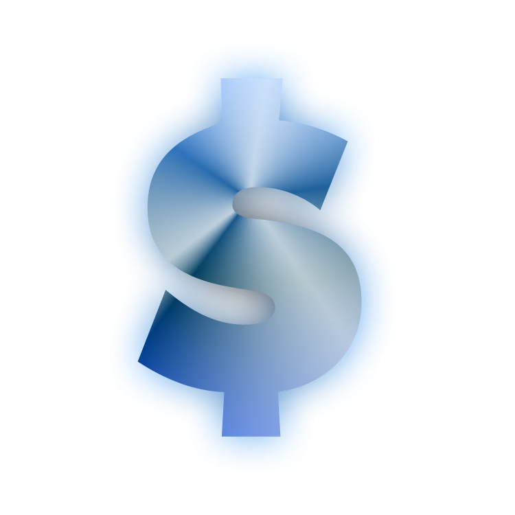 Ícone de cifrão azul